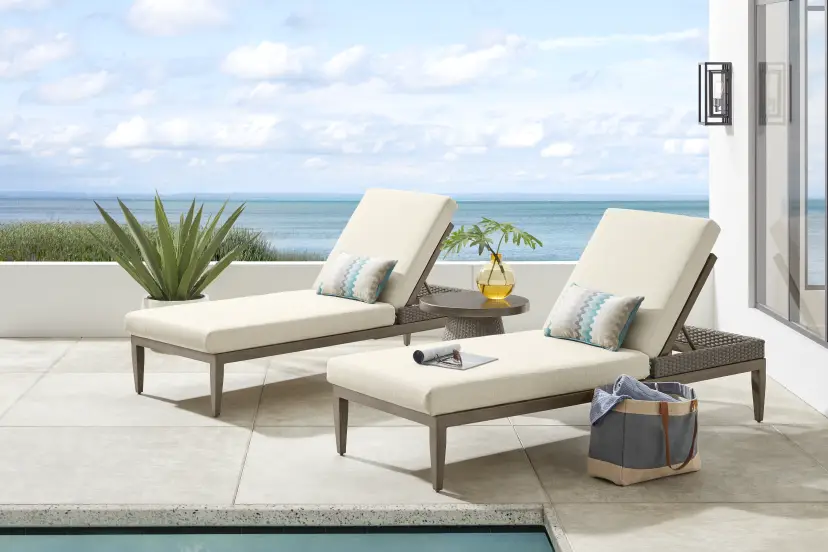 Point Reyes Brown Outdoor Chaise, Set of 2