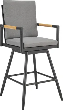 Outdoor Berrycords I Dark Gray and Black Barstool