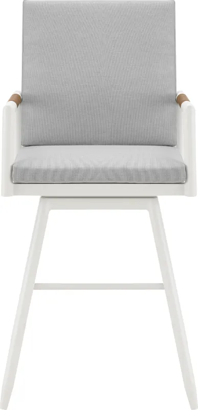Outdoor Berrycords II Light Gray and White Barstool