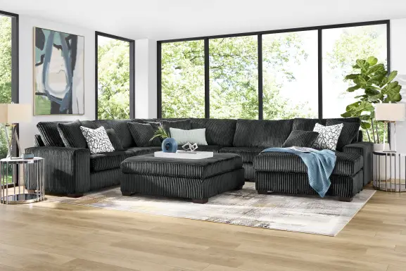 Lexford Park Black 6 Pc Sectional