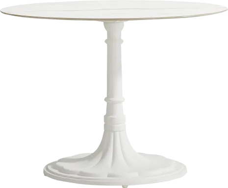 Juliette II White 40 in. Round Outdoor Dining Table