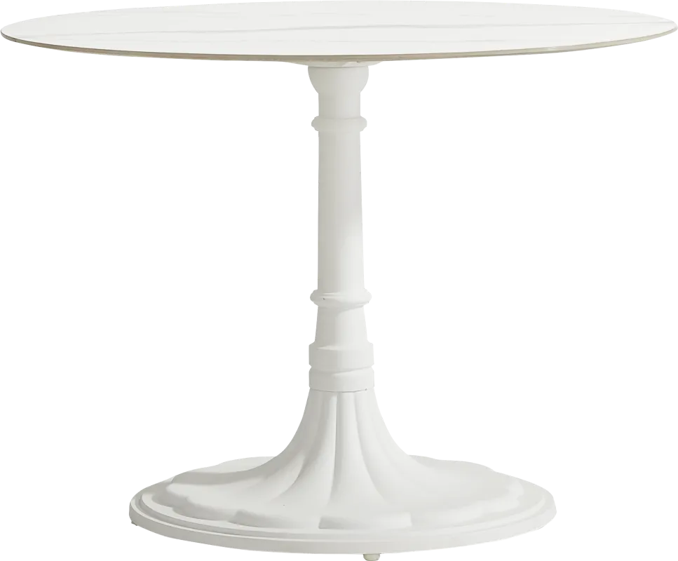 Juliette II White 40 in. Round Outdoor Dining Table