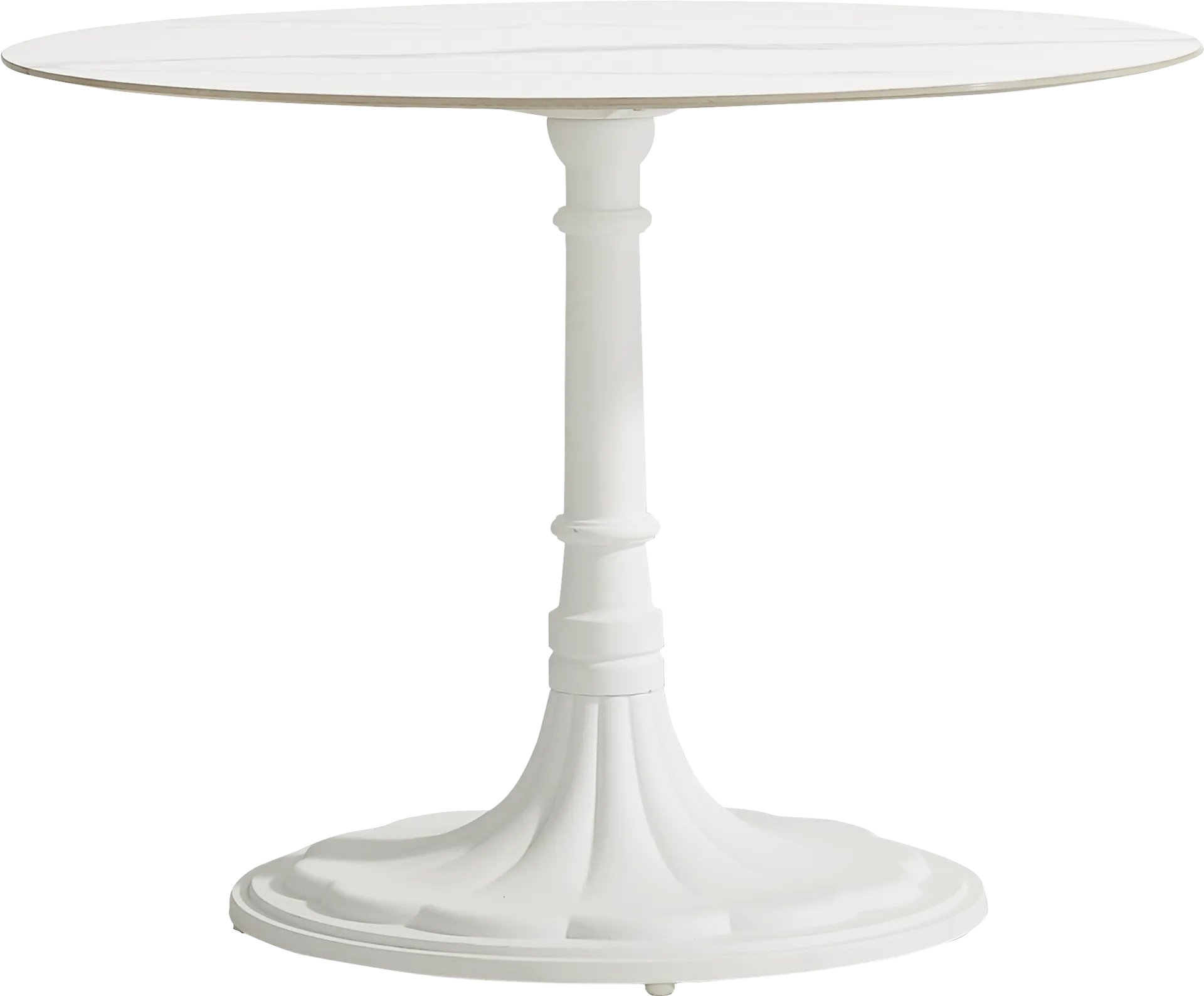 Juliette II White 40 in. Round Outdoor Dining Table - Image 2
