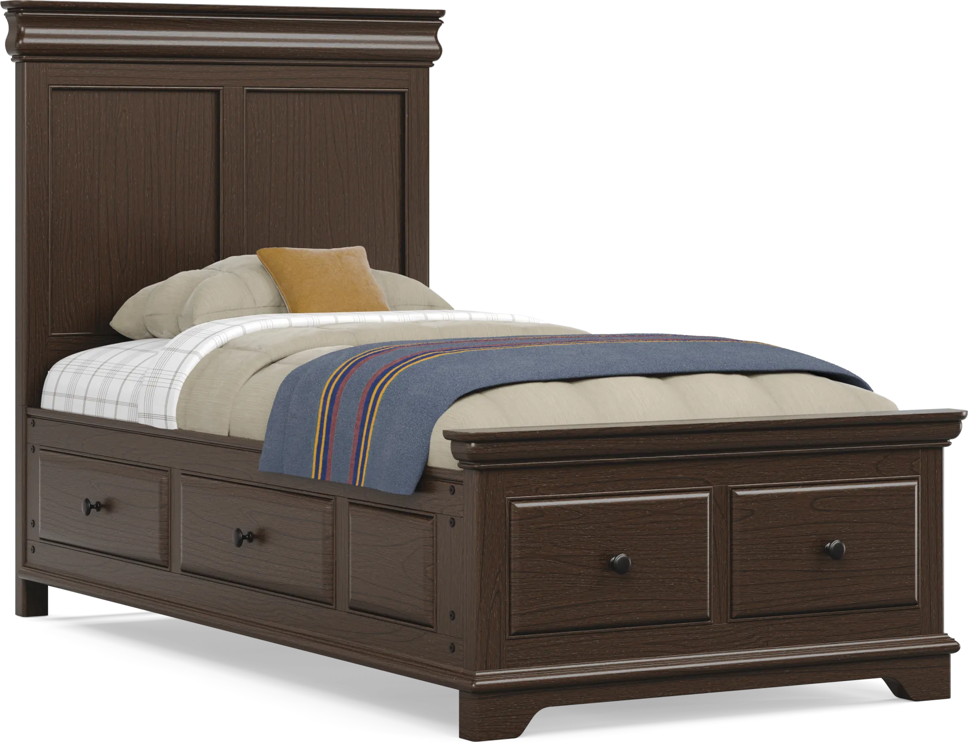 Kids Oberon Chocolate Twin Storage Bed - Image 1