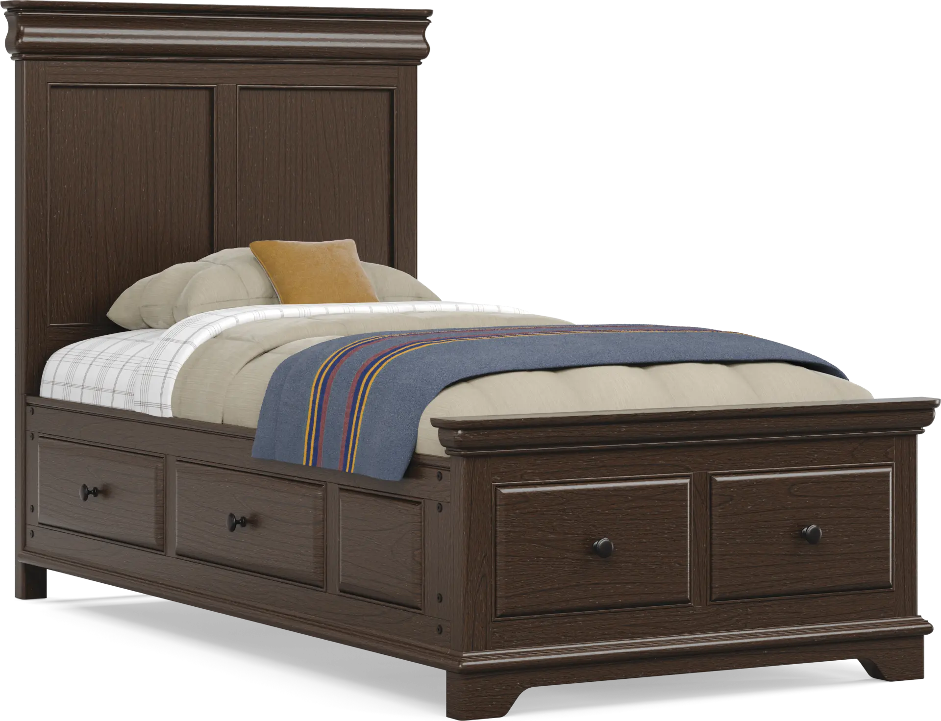 Kids Oberon Chocolate Twin Storage Bed
