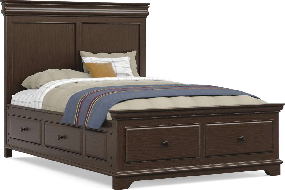 Kids Oberon Chocolate Full Storage Bed