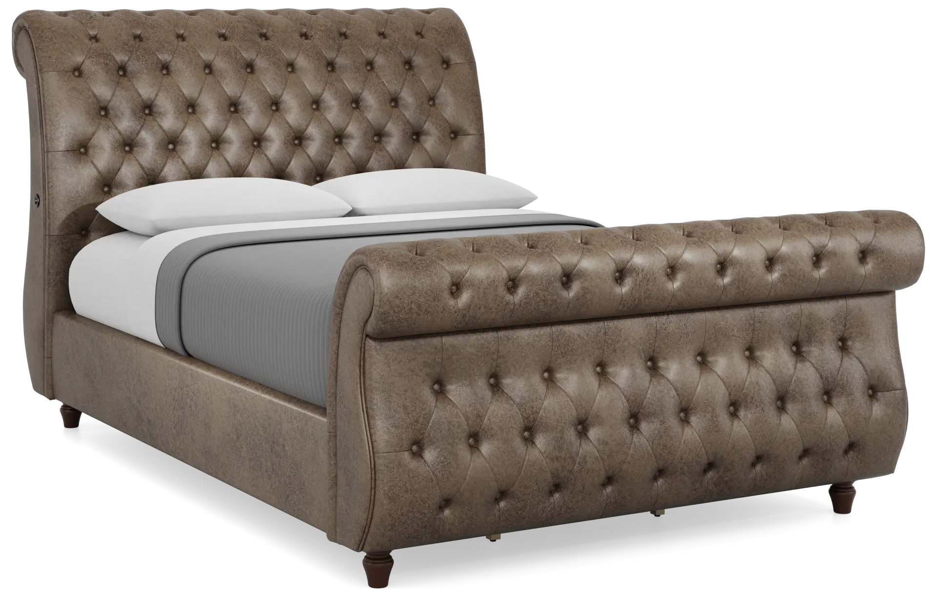 brown 3 pc queen upholstered bed