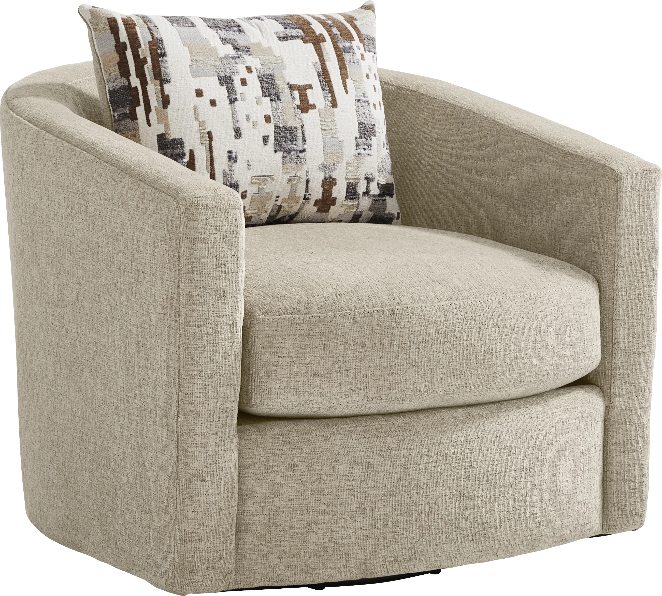 Sutterfield Beige Swivel Chair - Thumbnail - Image 1
