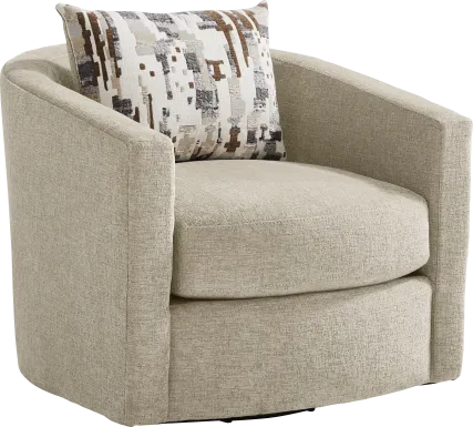 Sutterfield Beige Swivel Chair