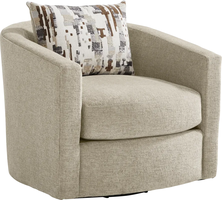 Sutterfield Beige Swivel Chair
