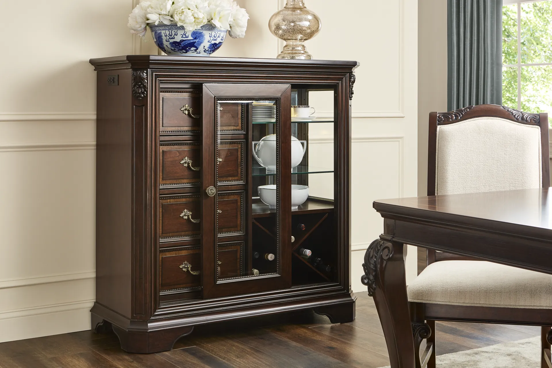 Fuller Brown Cherry Bar Cabinet - Image 4