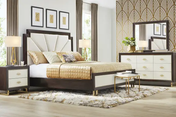 Belmont Place Espresso 5 Pc Queen Upholstered Bedroom