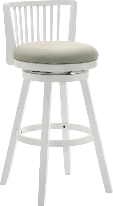 Cragy I White and Beige Barstool