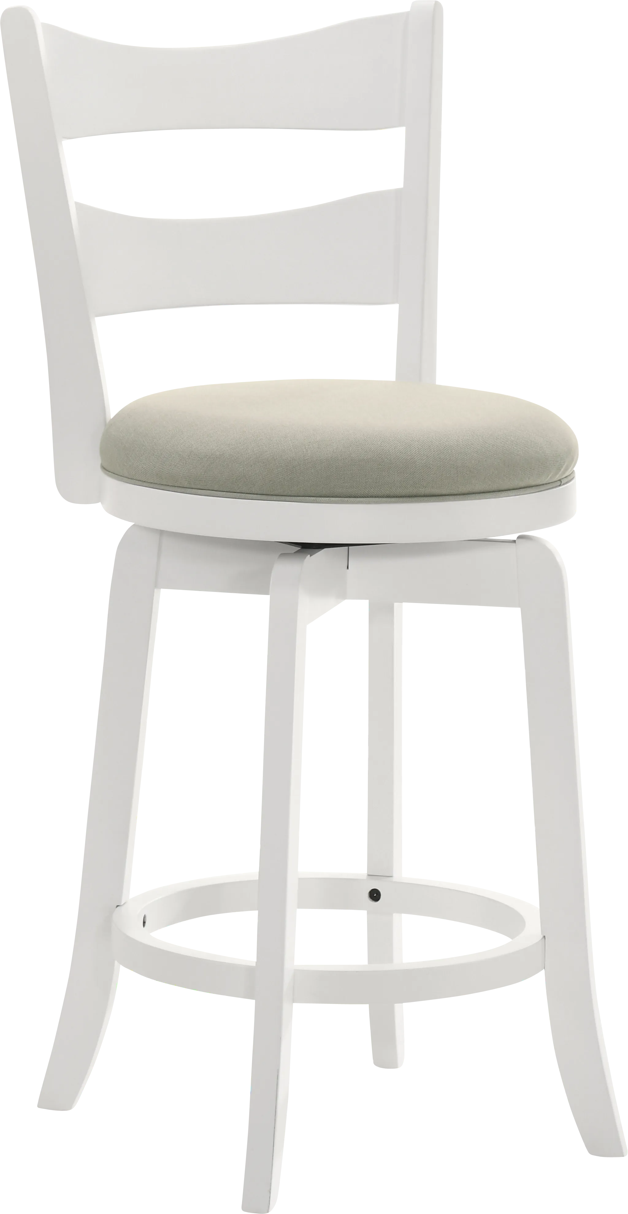 Cannonics II White and Beige Barstool - Thumbnail - Image 1