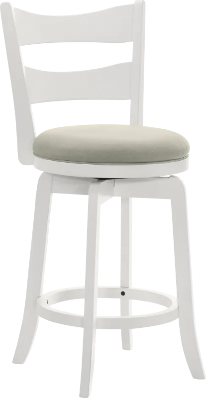Cannonics II White and Beige Barstool