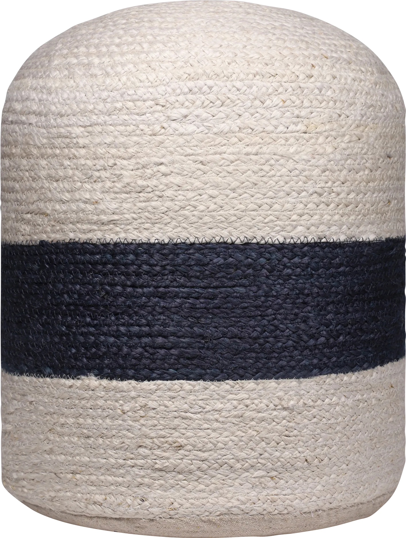 Himere White/Navy Pouf - Thumbnail - Image 1