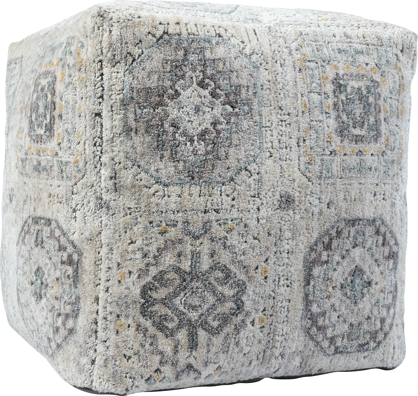 Obasie Light Gray Pouf - Thumbnail - Image 1