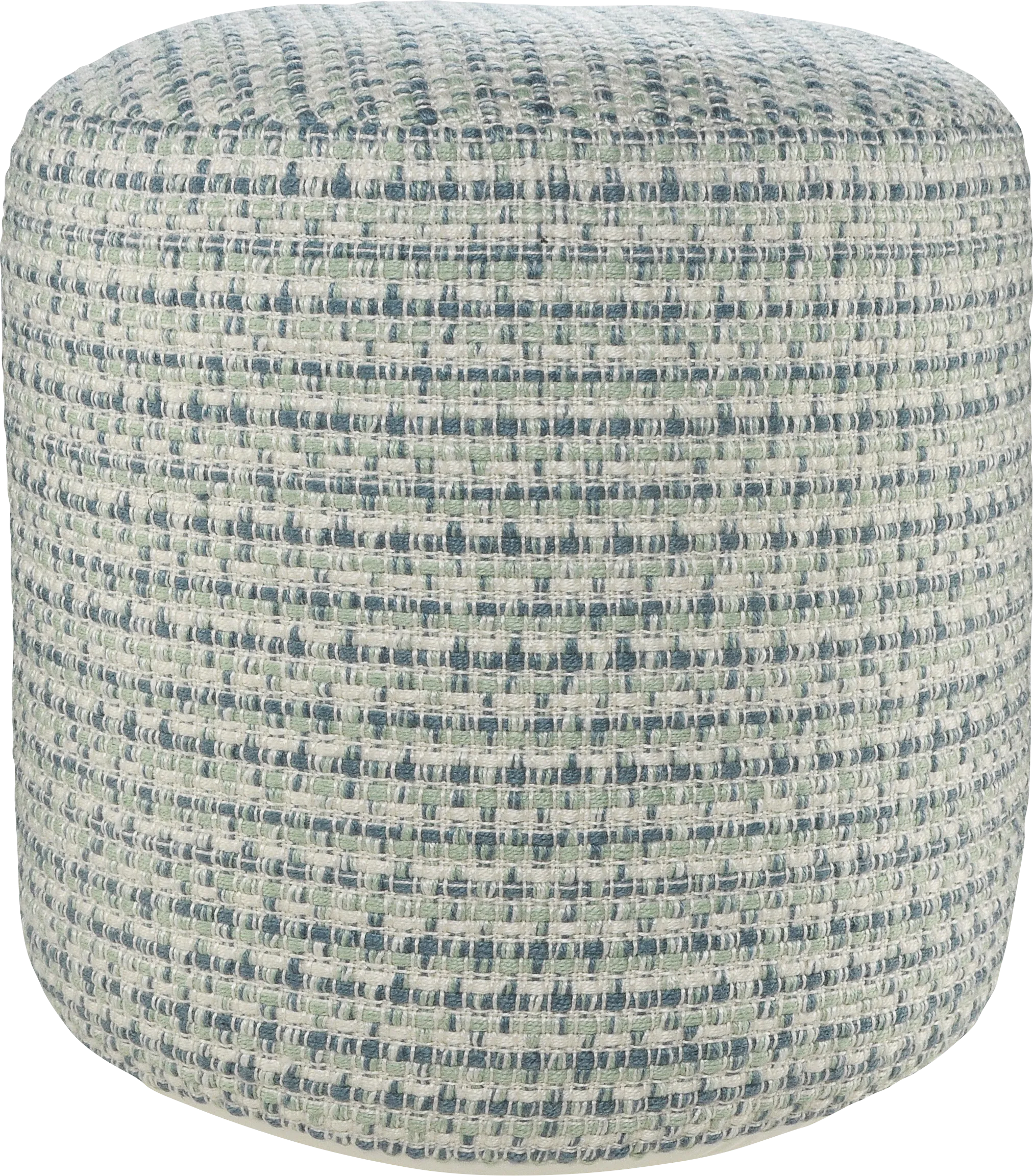 Briville Blue/Green Indoor/Outdoor Pouf - Thumbnail - Image 1