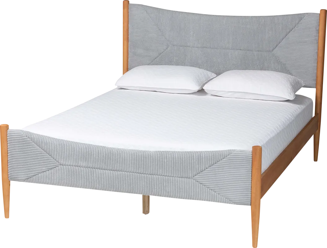 Stormsun Gray and Brown Queen Bed