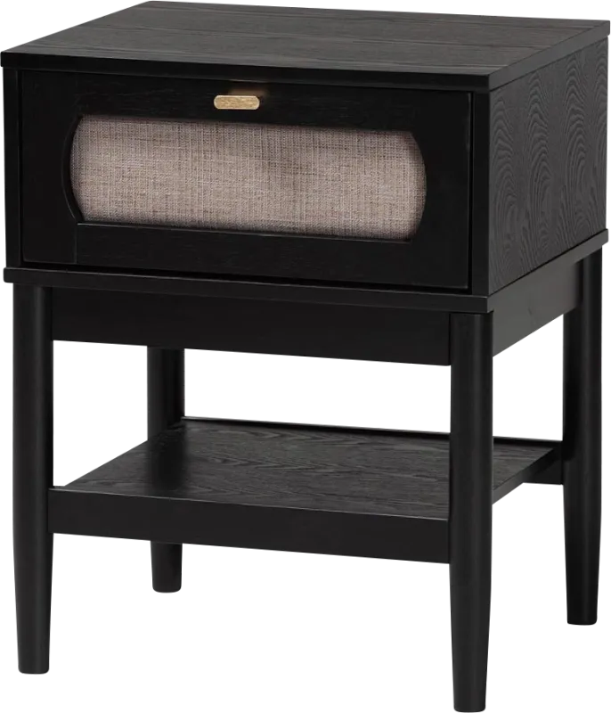Ravenfly Black Nightstand