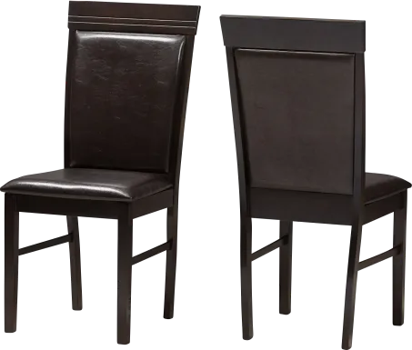 Peachcon Dark Brown Dining Chair, Set of 2