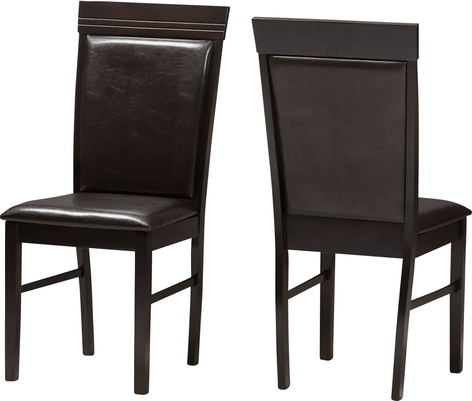 Peachcon Dark Brown Dining Chair, Set of 2