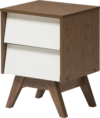 Stormtime White and Brown Nightstand