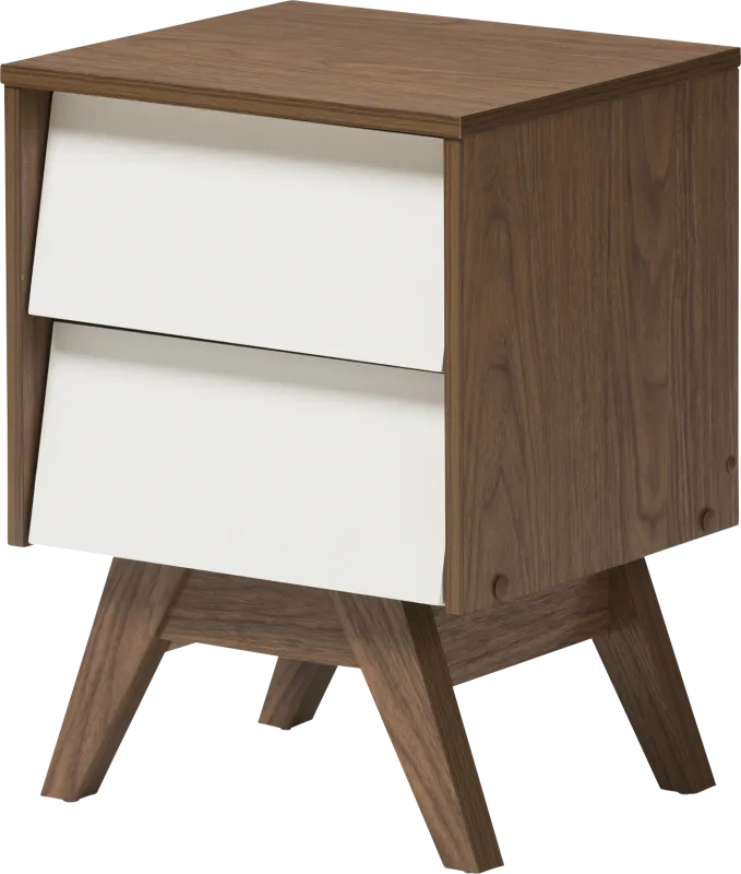 Stormtime White and Brown Nightstand