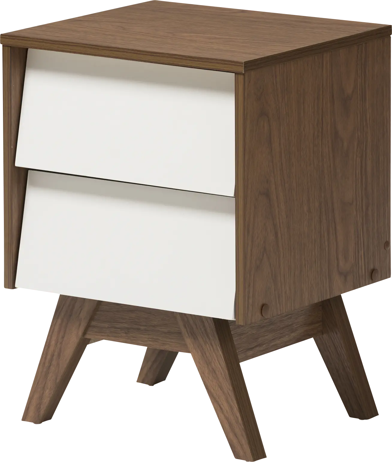 Stormtime White and Brown Nightstand