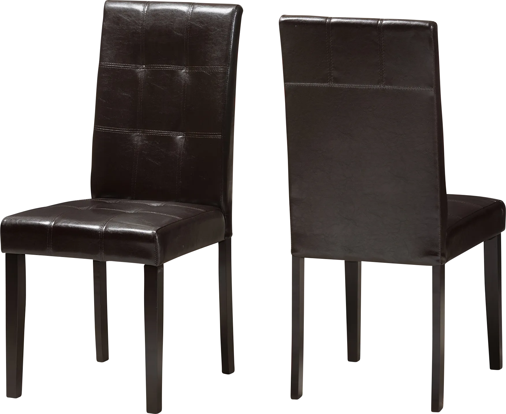 Webrewsa Dark Brown Dining Chair, Set of 2