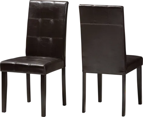 Webrewsa Dark Brown Dining Chair, Set of 2