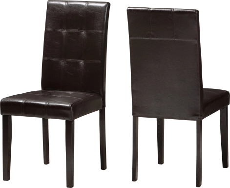 Webrewsa Dark Brown Dining Chair, Set of 2