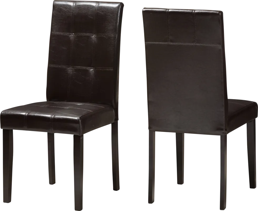 Webrewsa Dark Brown Dining Chair, Set of 2