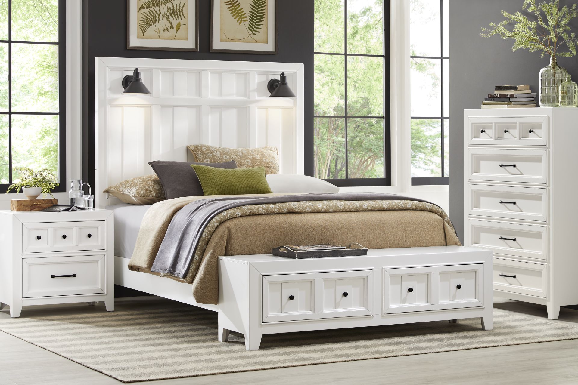 Owings Mill White 5 pc King Storage Bedroom - Image 1