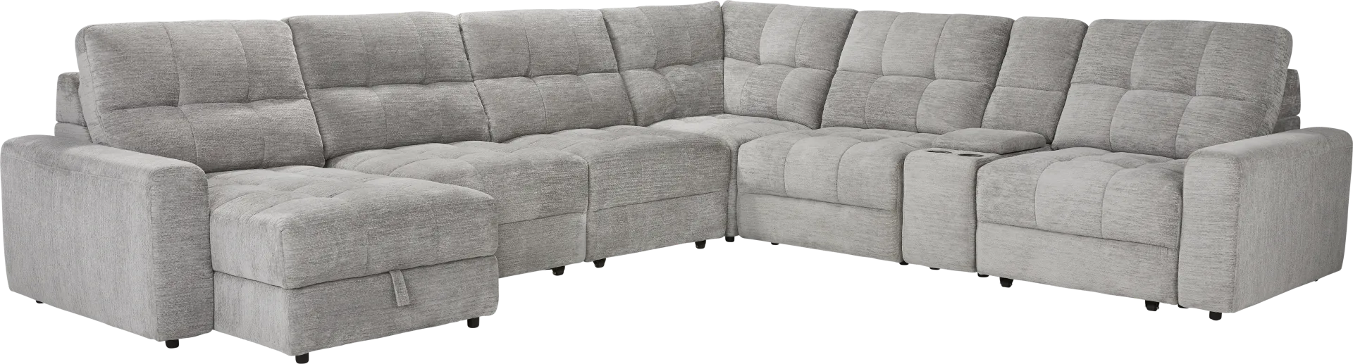 Meriwether Gray 7 Pc Power Slider Sectional - Image 2