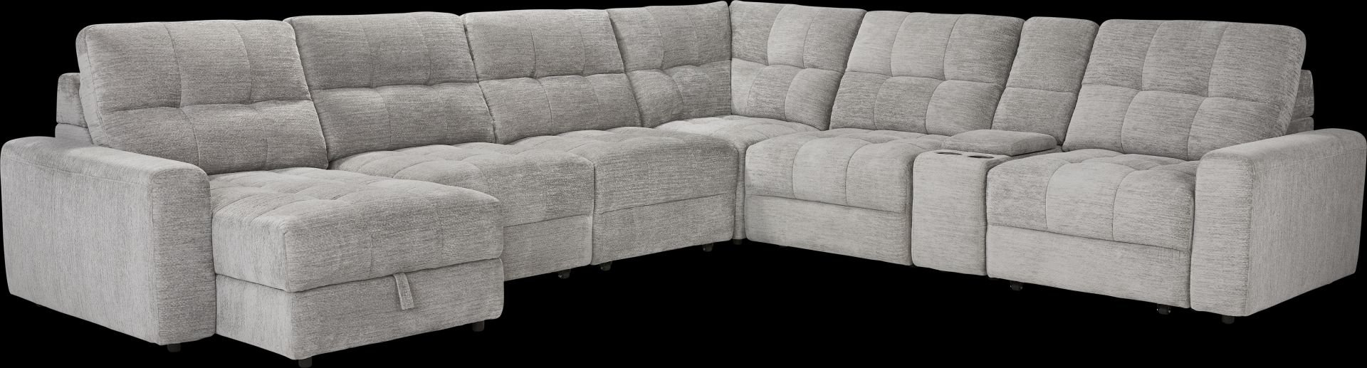 Meriwether Gray 7 Pc Power Slider Sectional - Image 1