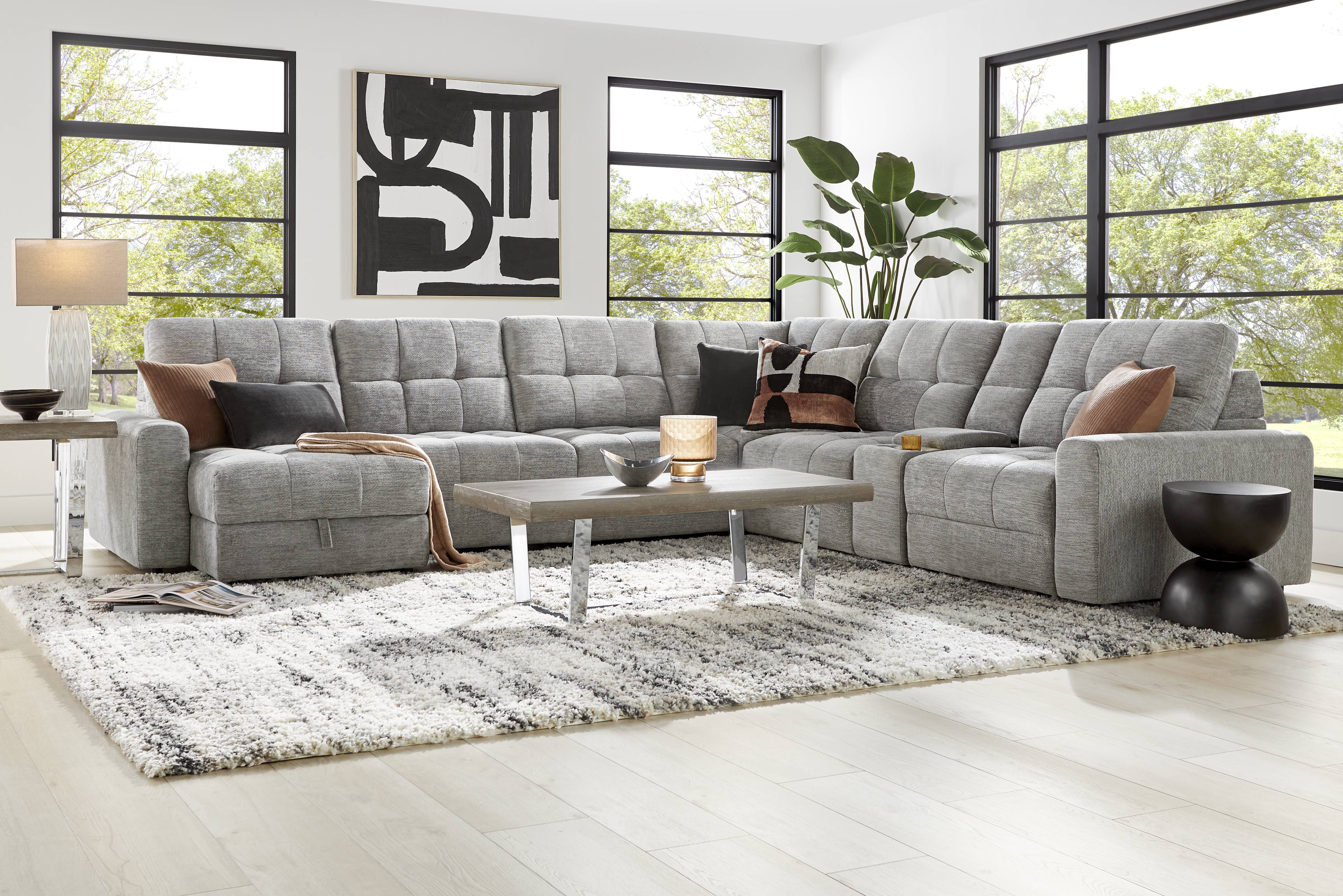 Meriwether Gray 7 Pc Power Slider Sectional - Thumbnail - Image 2
