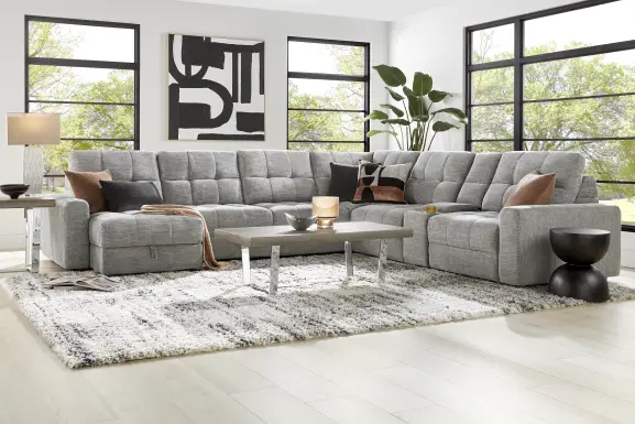 Meriwether Gray 7 Pc Power Slider Sectional