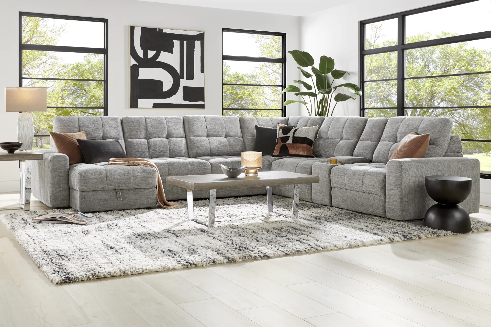 Meriwether Gray 7 Pc Power Slider Sectional - Image 1