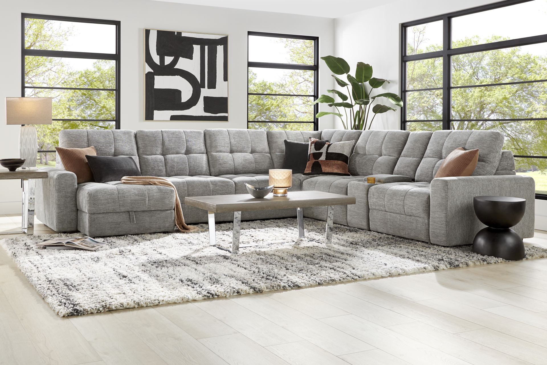 Meriwether Gray 7 Pc Power Slider Sectional - Image 2