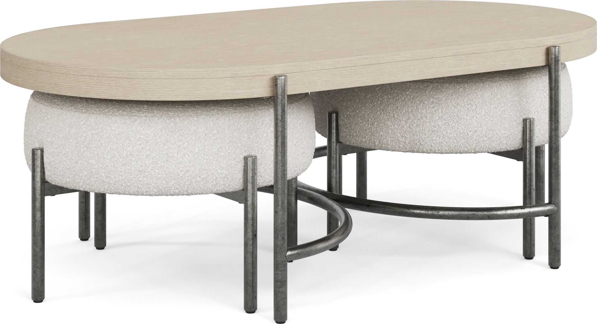 Cheshire Gray Cocktail Table with Two Ottomans - Image 1