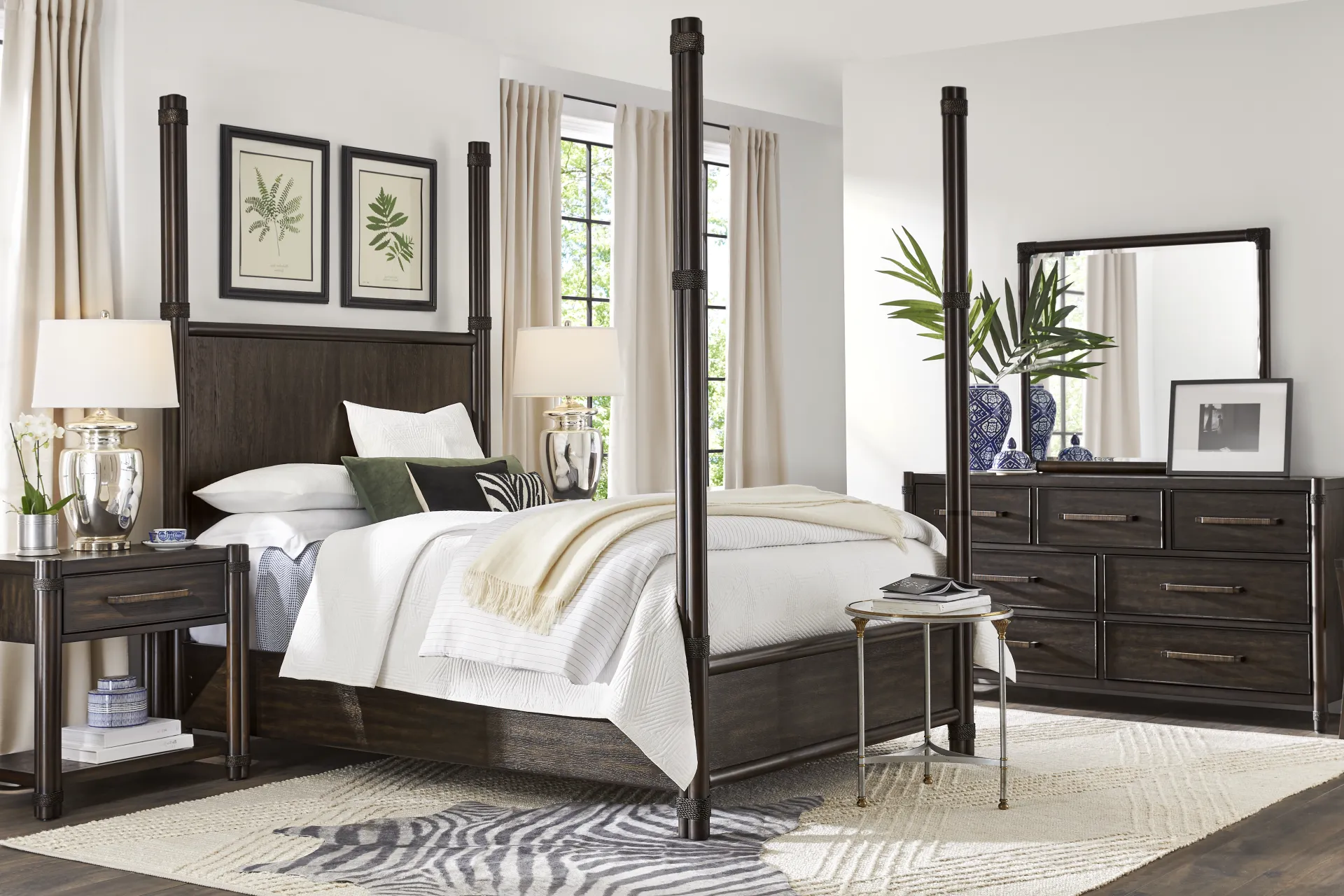 Vineyard Estates Brown 5 Pc Queen Poster Bedroom - Image 1