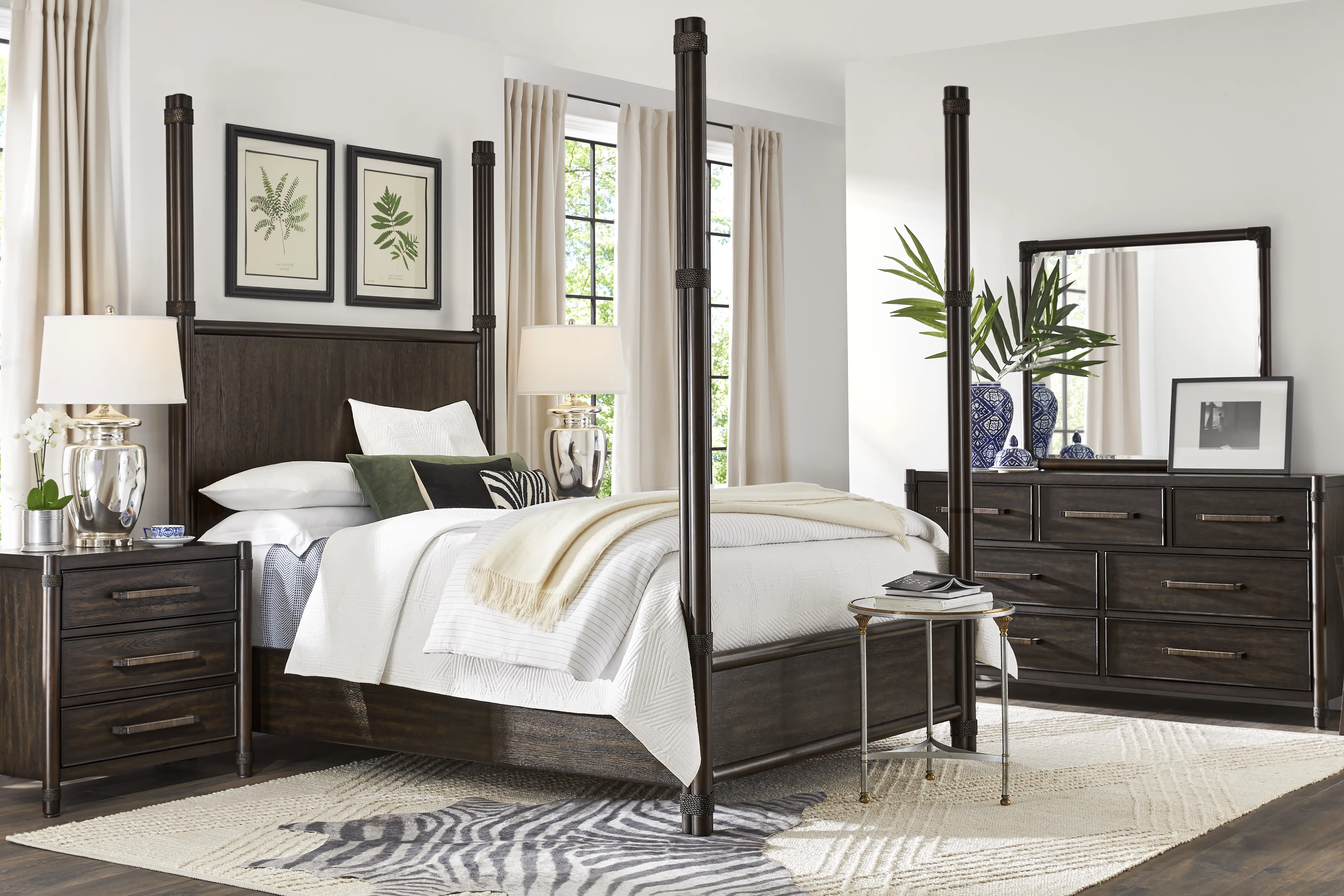 Vineyard Estates Brown 7 Pc King Poster Bedroom - Thumbnail - Image 1