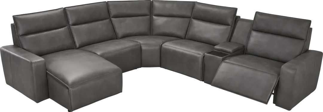 Charcoal 6 Pc Dual Power Reclining ModularTwo