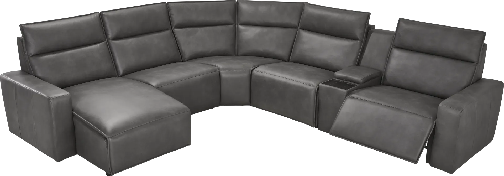 Charcoal 6 Pc Dual Power Reclining ModularTwo - Image 1