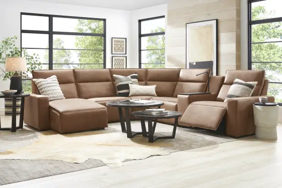 Saddle 6 Pc Dual Power Reclining ModularTwo