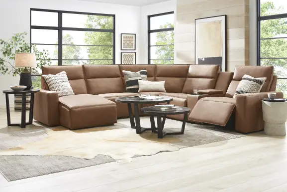 Saddle 6 Pc Dual Power Reclining ModularTwo