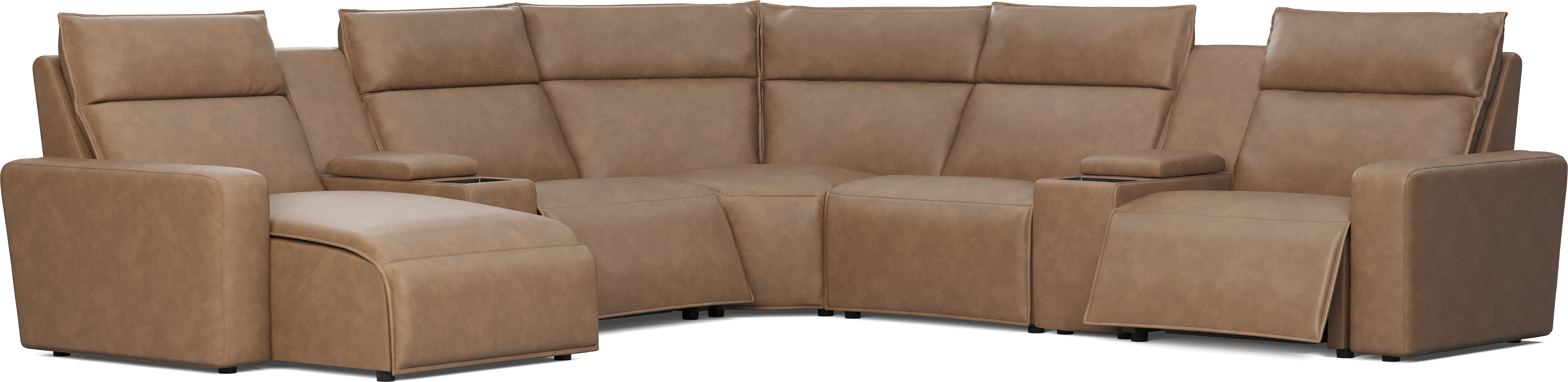 Saddle 7 Pc Dual Power Reclining ModularTwo with Media Consoles - Thumbnail - Image 1