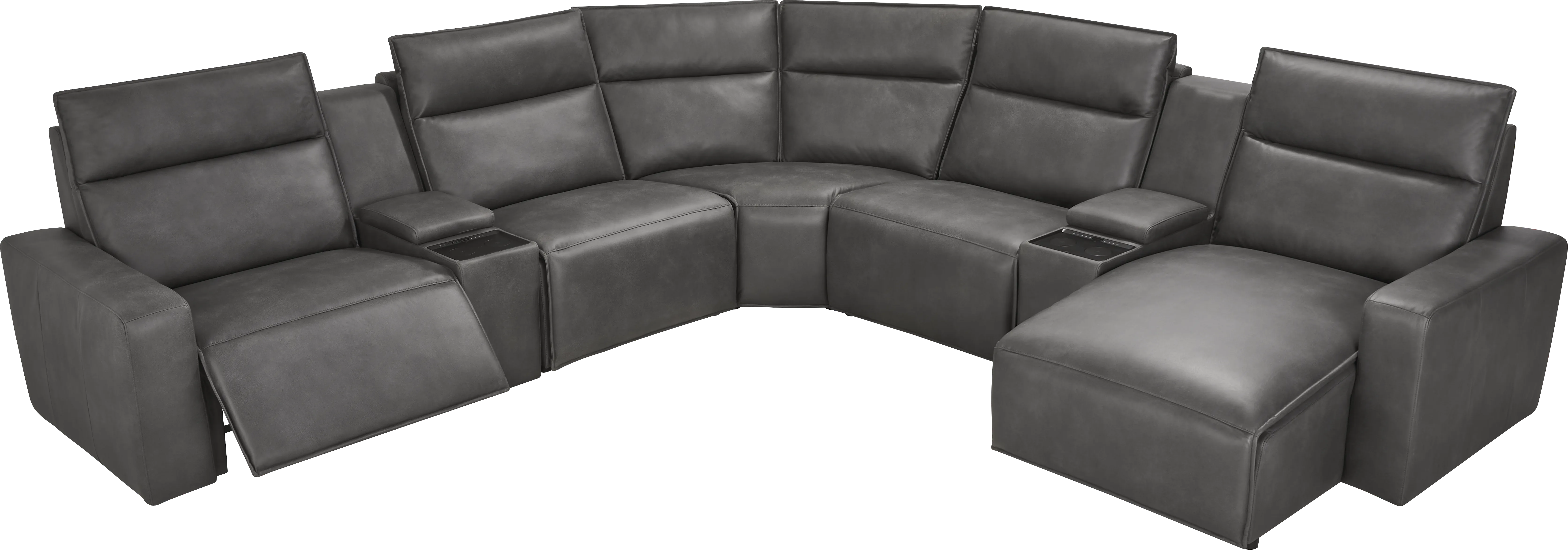 Charcoal 7 Pc Dual Power Reclining ModularTwo with Media Consoles - Thumbnail - Image 1