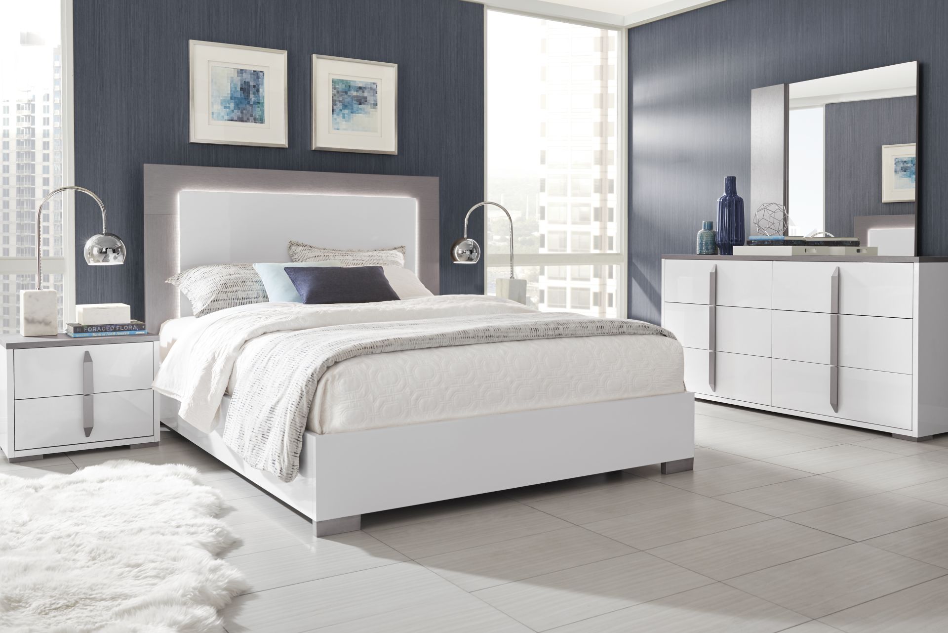 Park Slope White 5 Pc King Panel Bedroom - Image 2